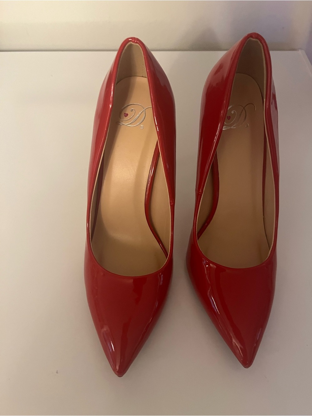 Red Patent Pointed-Toe Women's Pumps